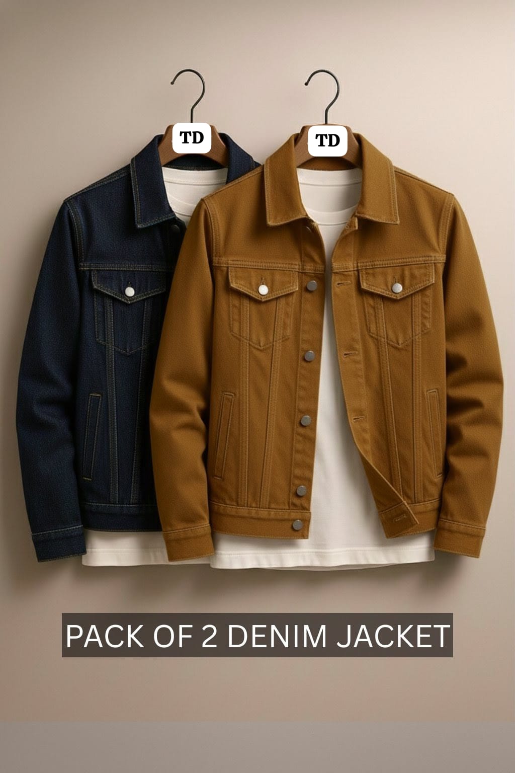 Pack of 2 Denim jacket Mustard / Neavy Blue