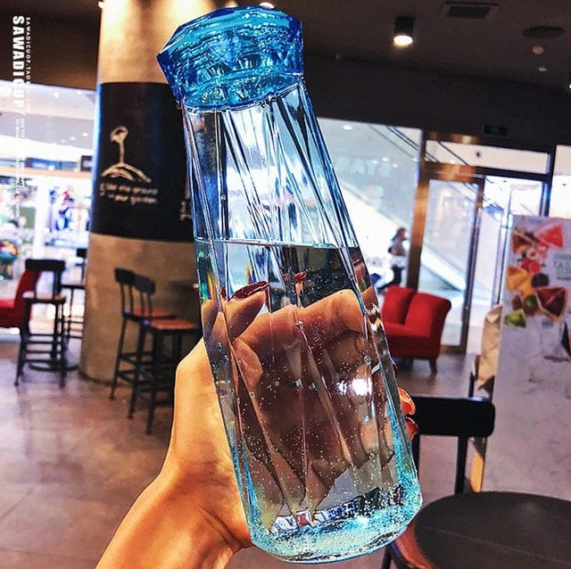 Diamond Glass Water Bottle
