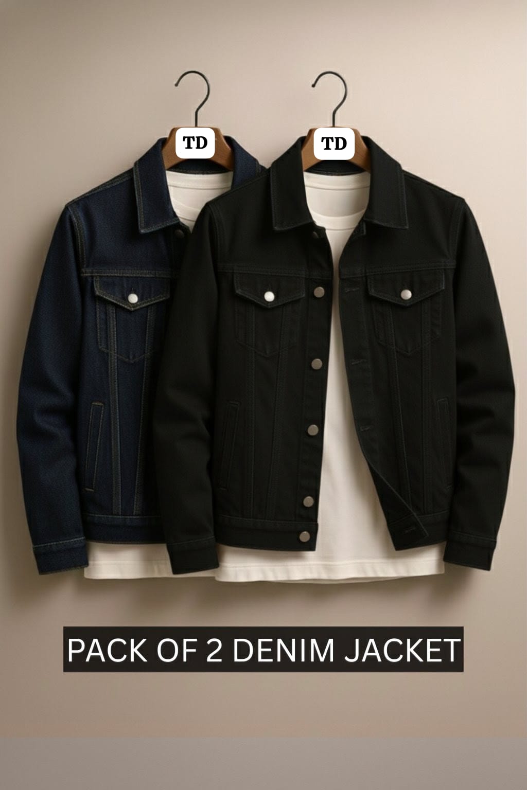 Pack of 2 Denim jacket Neavy Blue/ Black
